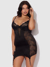 Madeline Satin & Lace Chemise & G-String Set from Love It Curvy