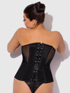 Juliet Satin & Mesh Plunge Underwire Corset from Love It Curvy