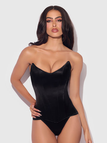 Love It Curvy Juliet Satin Full Boning Scoop Neck Corset