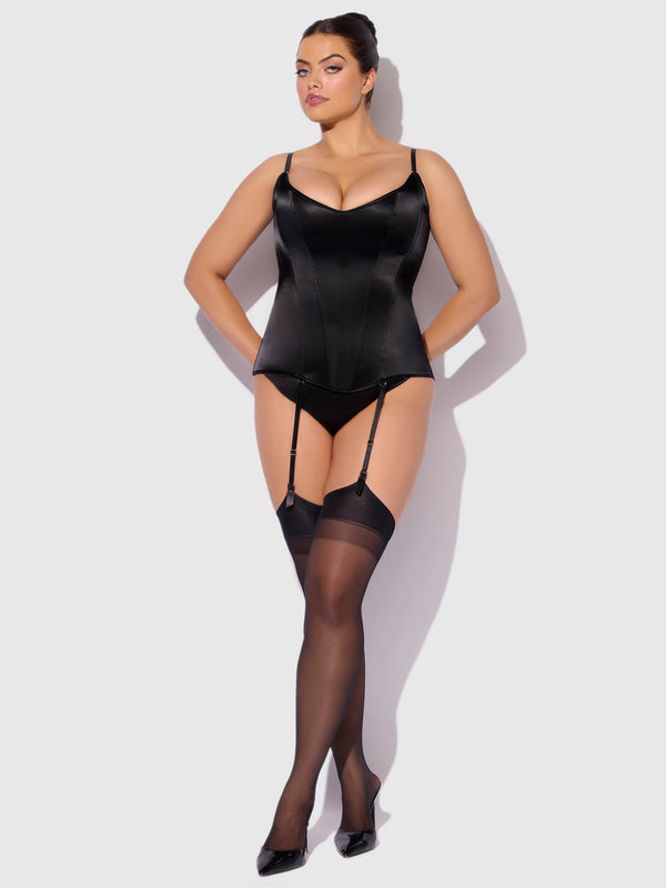 Juliet Satin Full Boning Scoop Neck Corset from Love It Curvy
