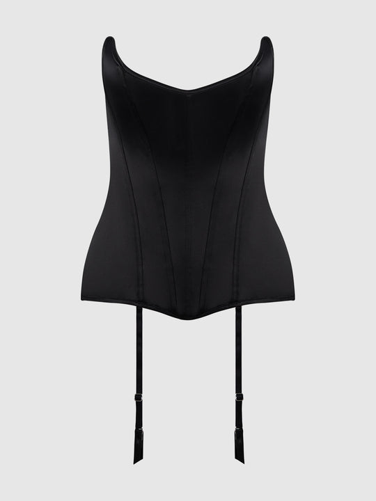 Juliet Satin Full Boning Scoop Neck Corset from Love It Curvy