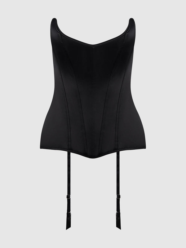 Juliet Satin Full Boning Scoop Neck Corset from Love It Curvy
