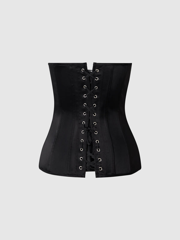 Juliet Satin Full Boning Scoop Neck Corset from Love It Curvy