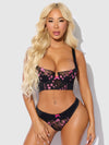 Harper Embroidered Mesh & Micro Longline Bra & Thong Set from Love It Curvy