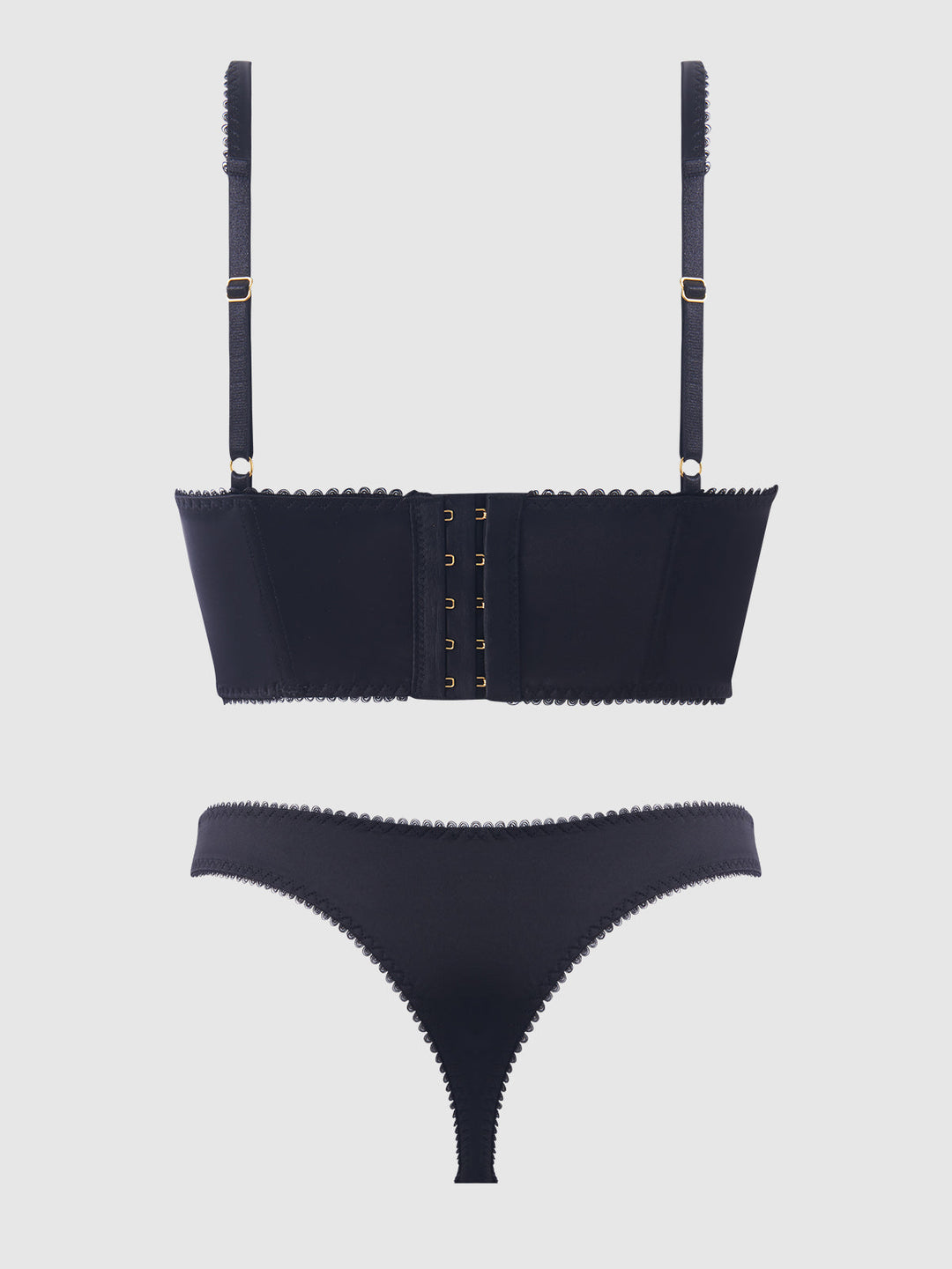 Harper Embroidered Mesh &amp; Micro Longline Bra &amp; Thong Set from Love It Curvy