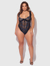 Harper Embroidered Mesh & Ruffle Teddy from Love It Curvy