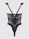 Harper Embroidered Mesh & Ruffle Teddy from Love It Curvy