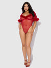 Love It Curvy Marilyn Marabou & Mesh Bell-Sleeved Bodysuit