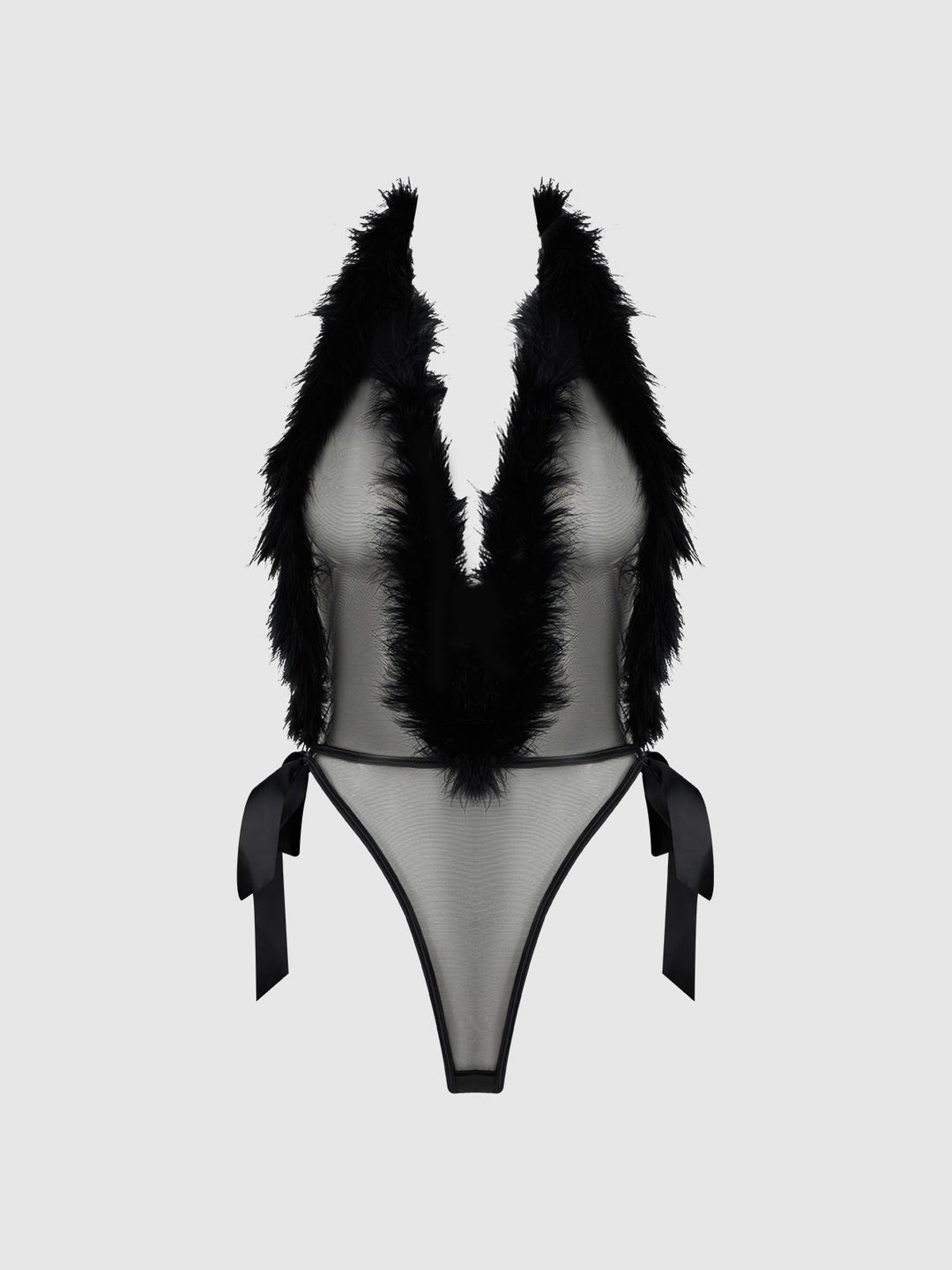 Marilyn Marabou &amp; Mesh Plunge Teddy from Love It Curvy
