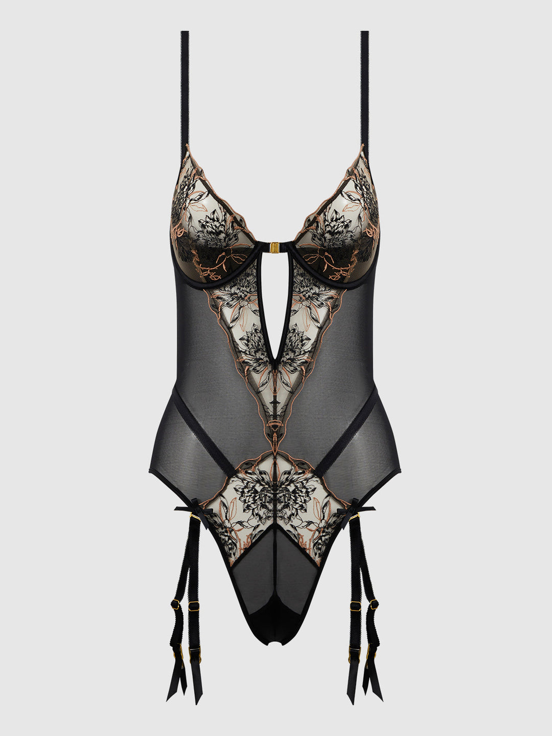Delilah Embroidered Open Back Teddy from Love It Curvy