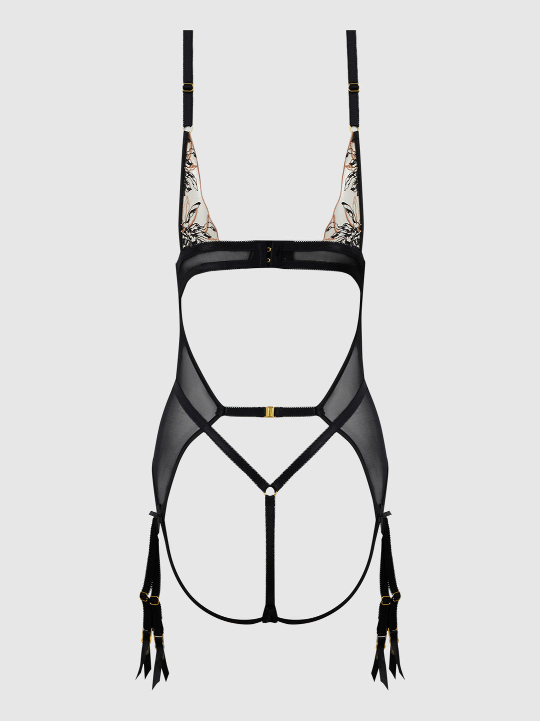 Delilah Embroidered Open Back Teddy from Love It Curvy