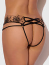 Delilah Embroidered Strappy Crotchless & Backless Hipster from Love It Curvy