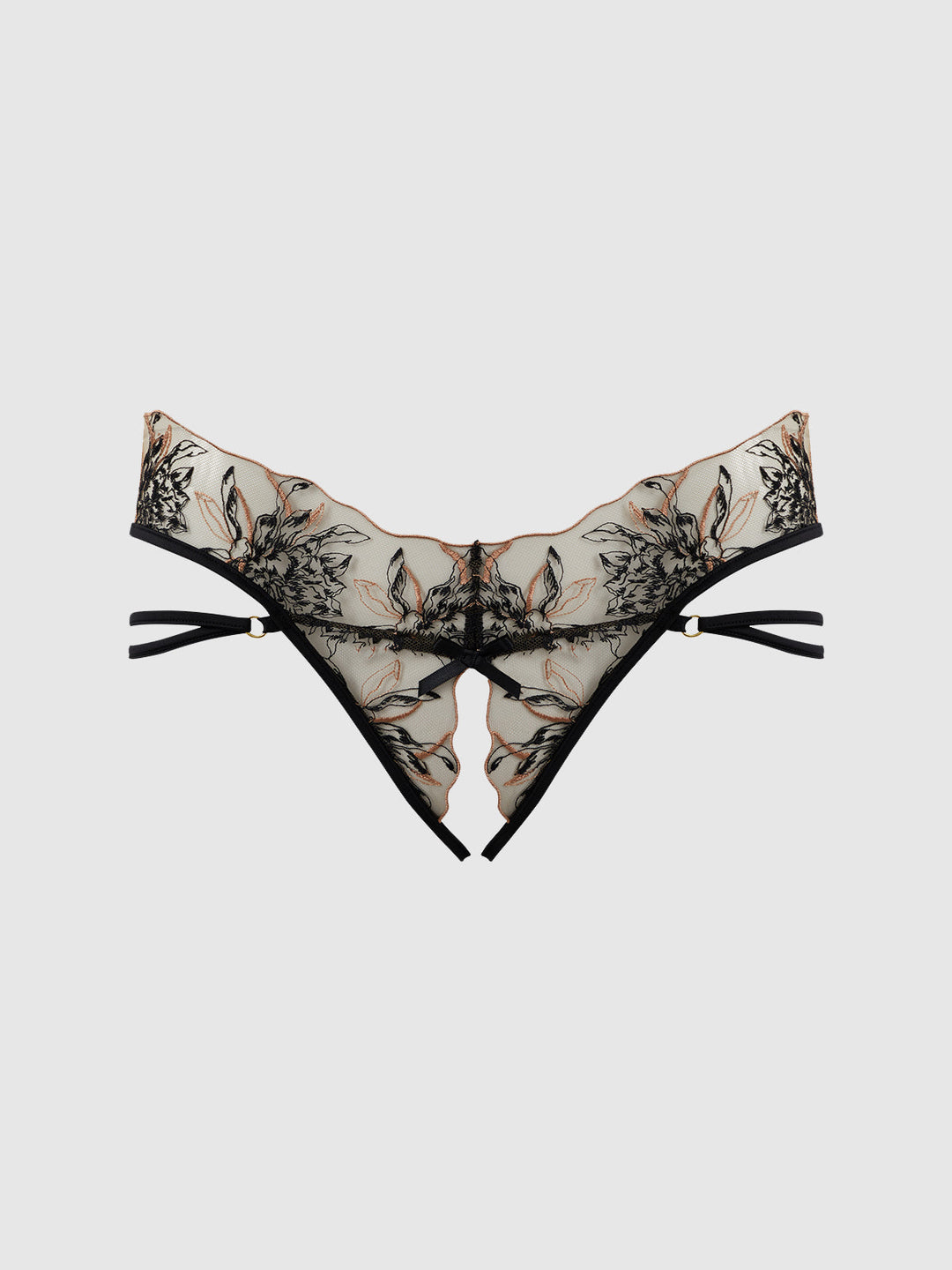 Delilah Embroidered Strappy Crotchless &amp; Backless Hipster from Love It Curvy