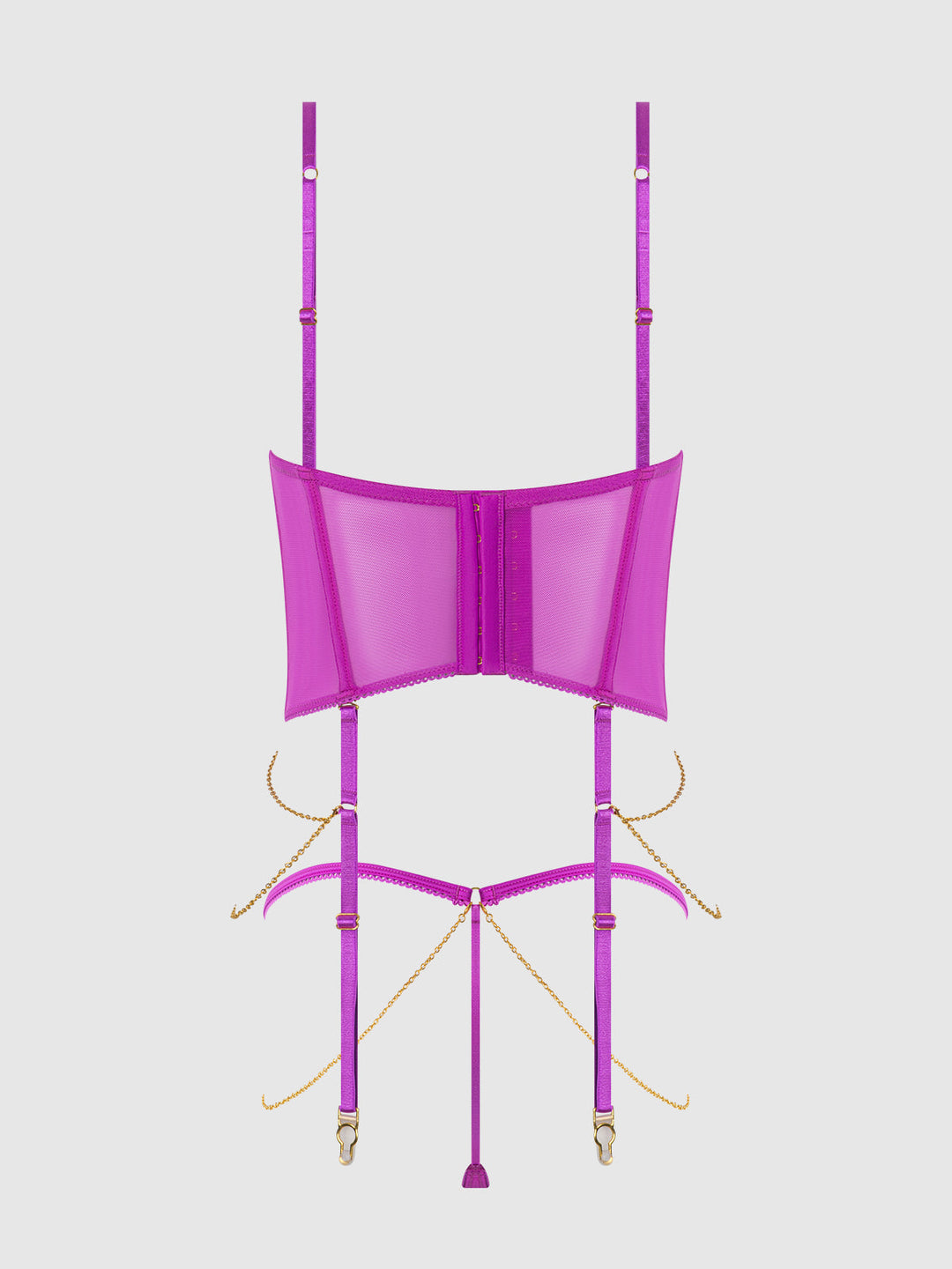 Reanna Lace &amp; Chain Bustier &amp; G-String Set from Love It Curvy