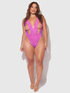 Reanna Lace & Chain Deep Plunge Bodysuit from Love It Curvy