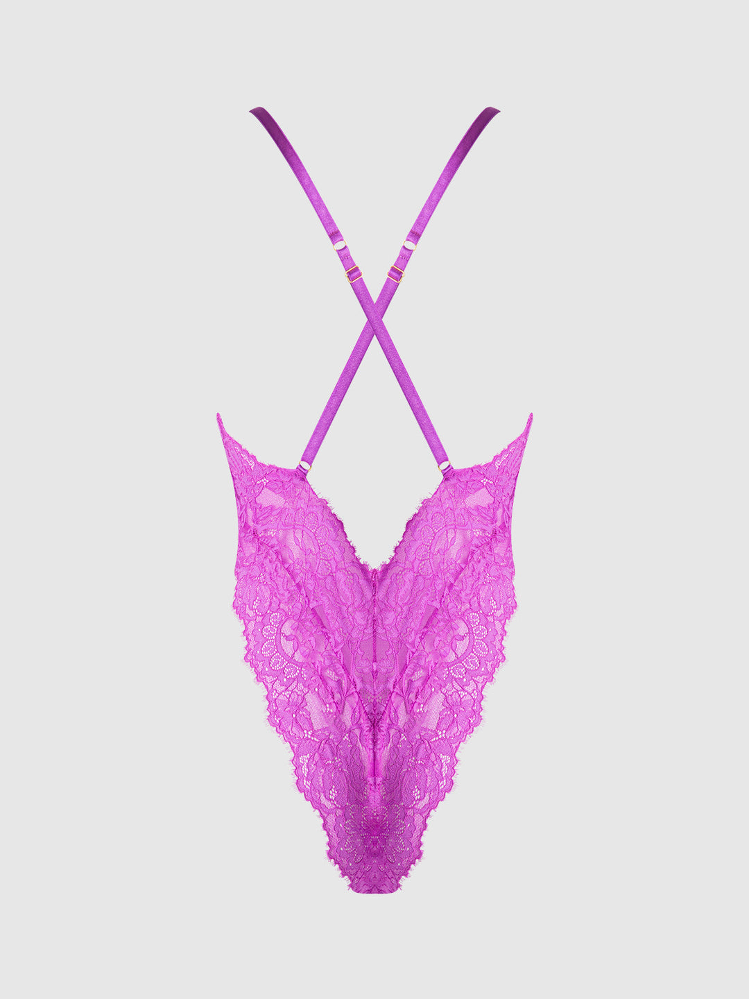 Reanna Lace &amp; Chain Deep Plunge Bodysuit from Love It Curvy