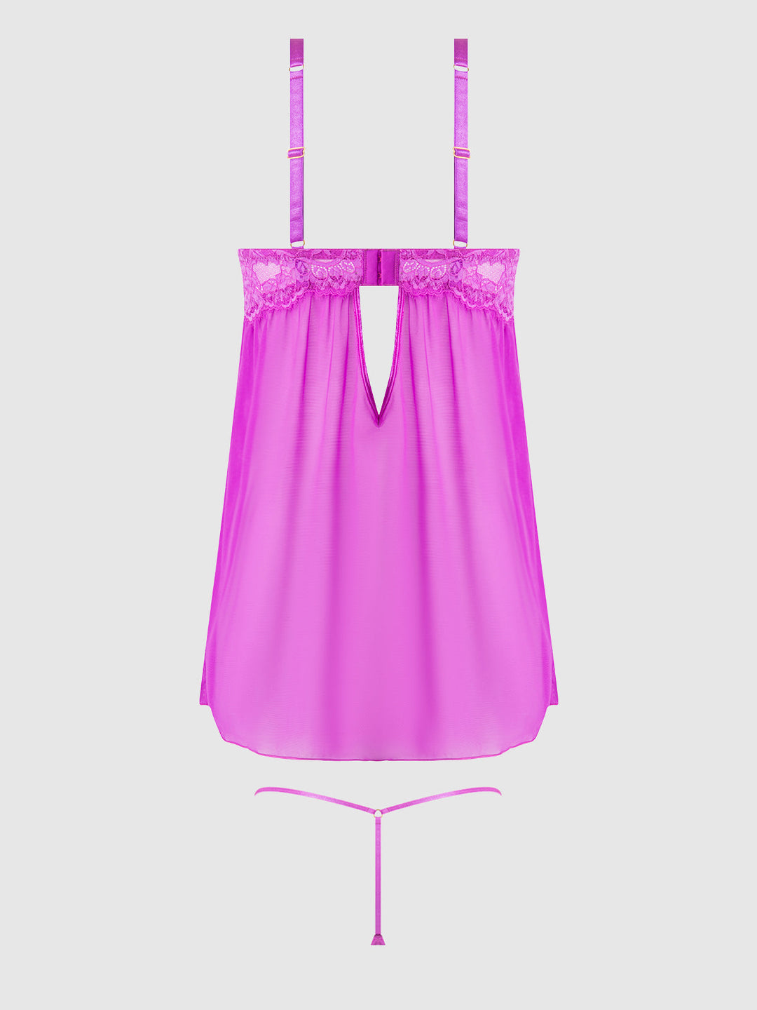 Reanna Lace &amp; Chain Babydoll &amp; G-String Set from Love It Curvy