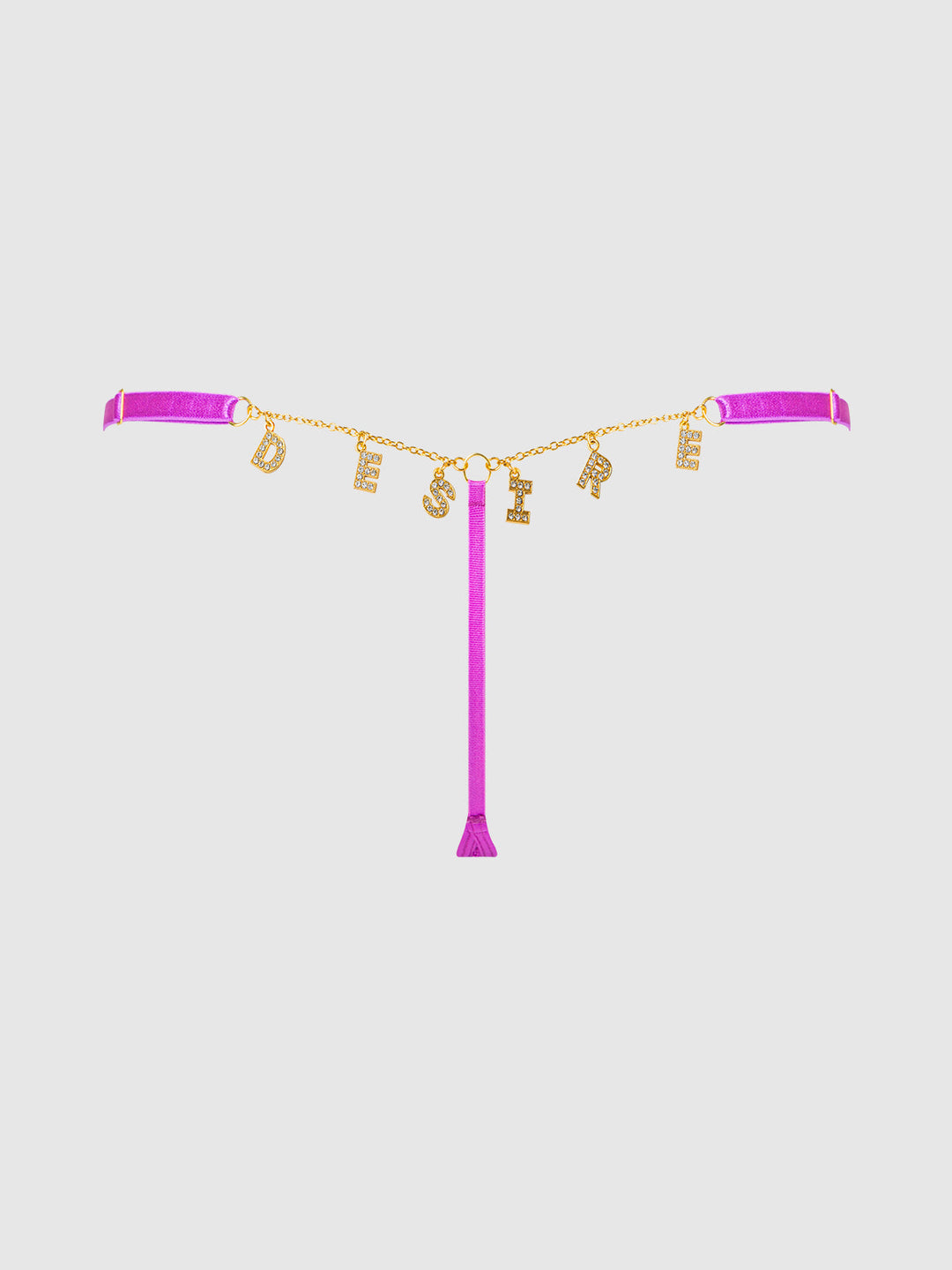 Reanna Lace &amp; Chain Desire Charm G-String from Love It Curvy