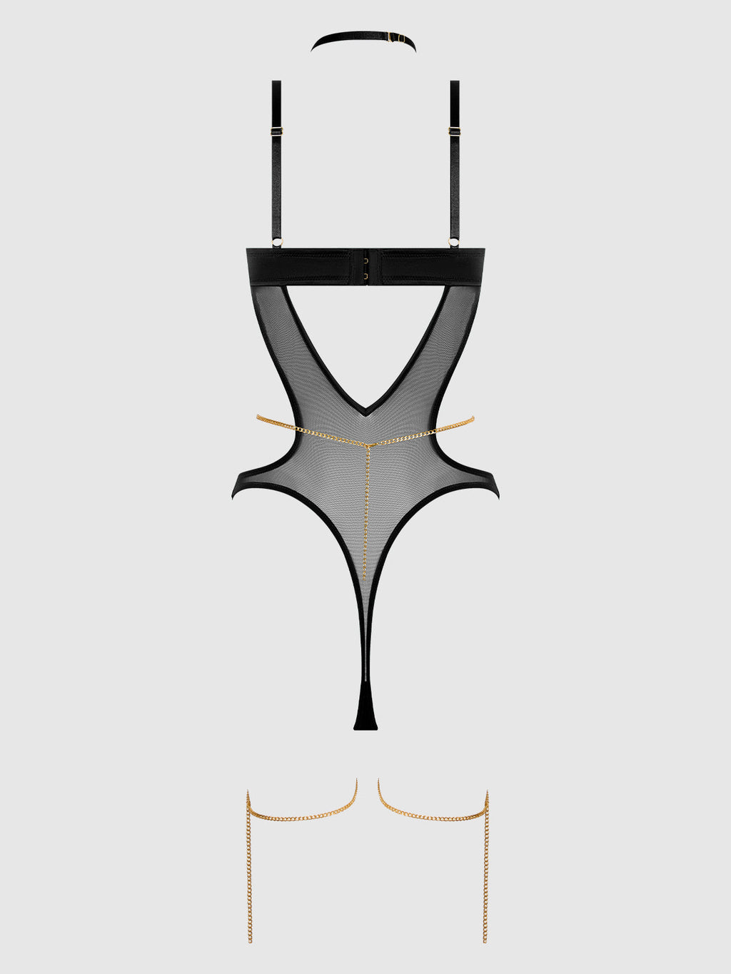 Evangeline Satin & Chain Halter Teddy from Love It Curvy