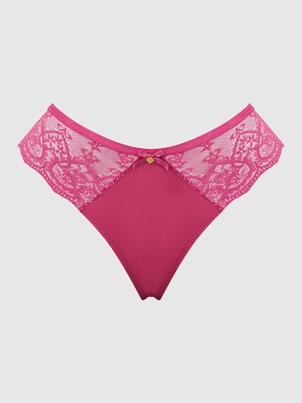 Vera Lace & Micro Strappy Back Thong from Love It Curvy