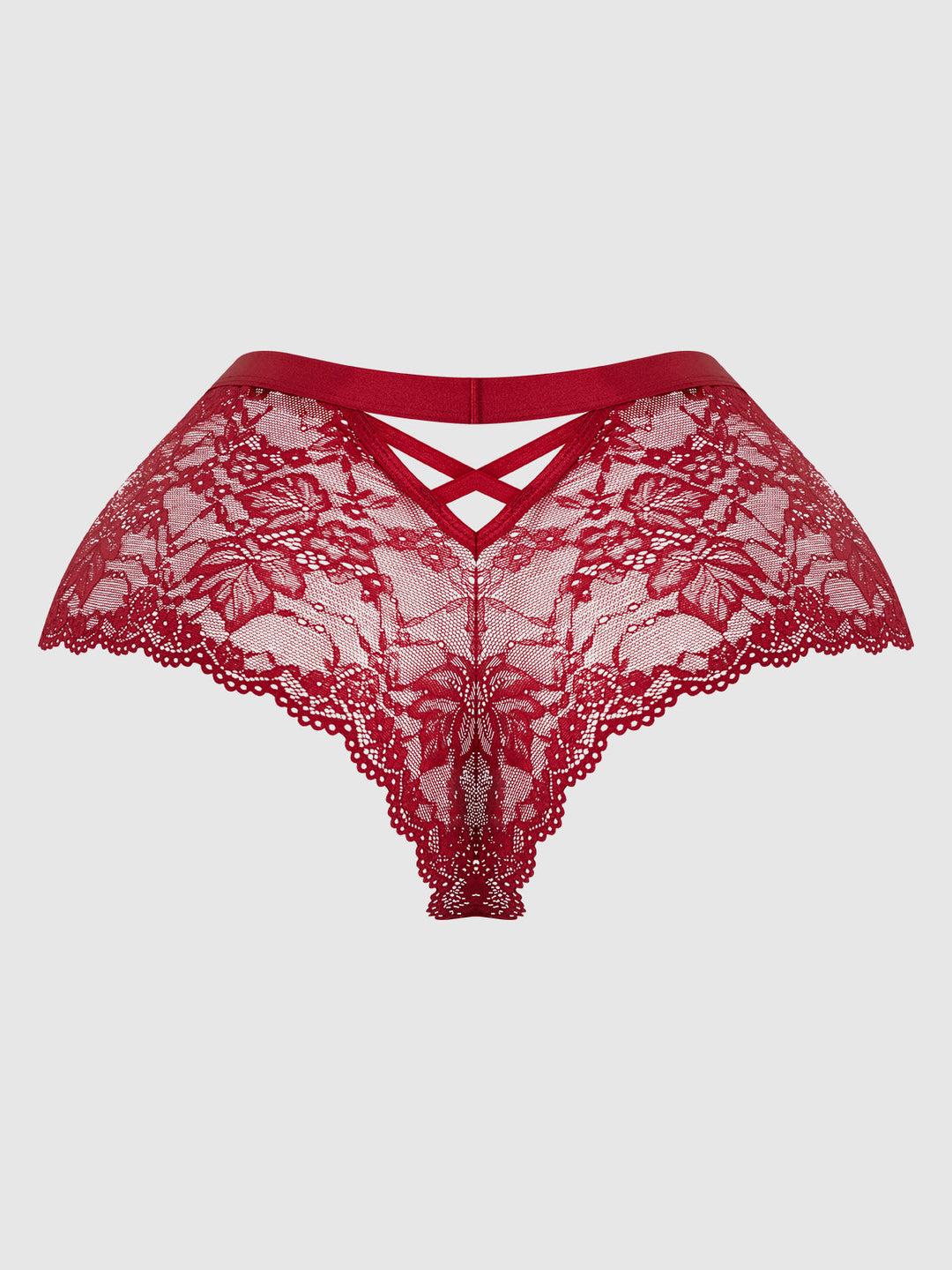 Bella Crisscross Back Lace Cheeky from Love It Curvy