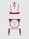 Love It Curvy Iryna Silky Micro & Rope Bra, Garter & Thong Set