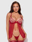 Angelina Lips Embroidery Babydoll & Bow G-String Set from Love It Curvy