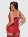 Angelina Lips Embroidery Babydoll & Bow G-String Set from Love It Curvy