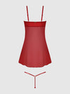 Angelina Lips Embroidery Babydoll & Bow G-String Set from Love It Curvy