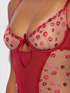 Angelina Lips Embroidery Bow Back Chemise Set from Love It Curvy