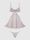 Presley Shine Mesh & Rhinestone Babydoll & G-String Set from Love It Curvy