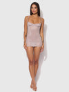 Presley Shine Mesh & Rhinestone Chemise & G-String Set from Love It Curvy