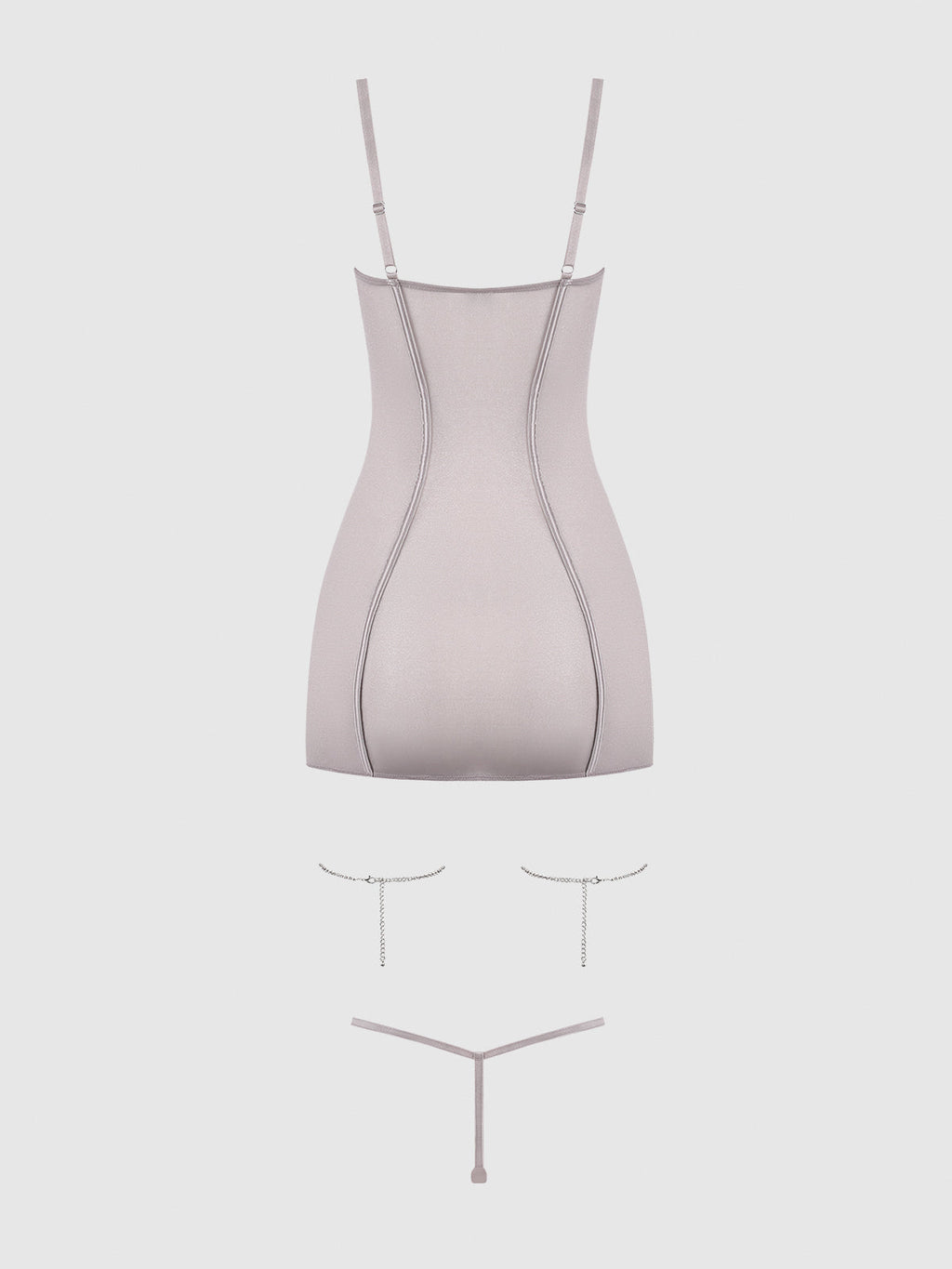 Presley Shine Mesh & Rhinestone Chemise & G-String Set from Love It Curvy