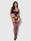 Ilena Embroidered Tulle Crotchless & Open Back Teddy | Love It Curvy