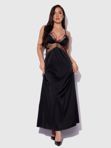 Ilena Embroidered Tulle Triangle Top Long Gown | Love It Curvy