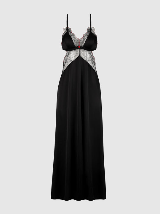 Ilena Embroidered Tulle Triangle Top Long Gown | Love It Curvy