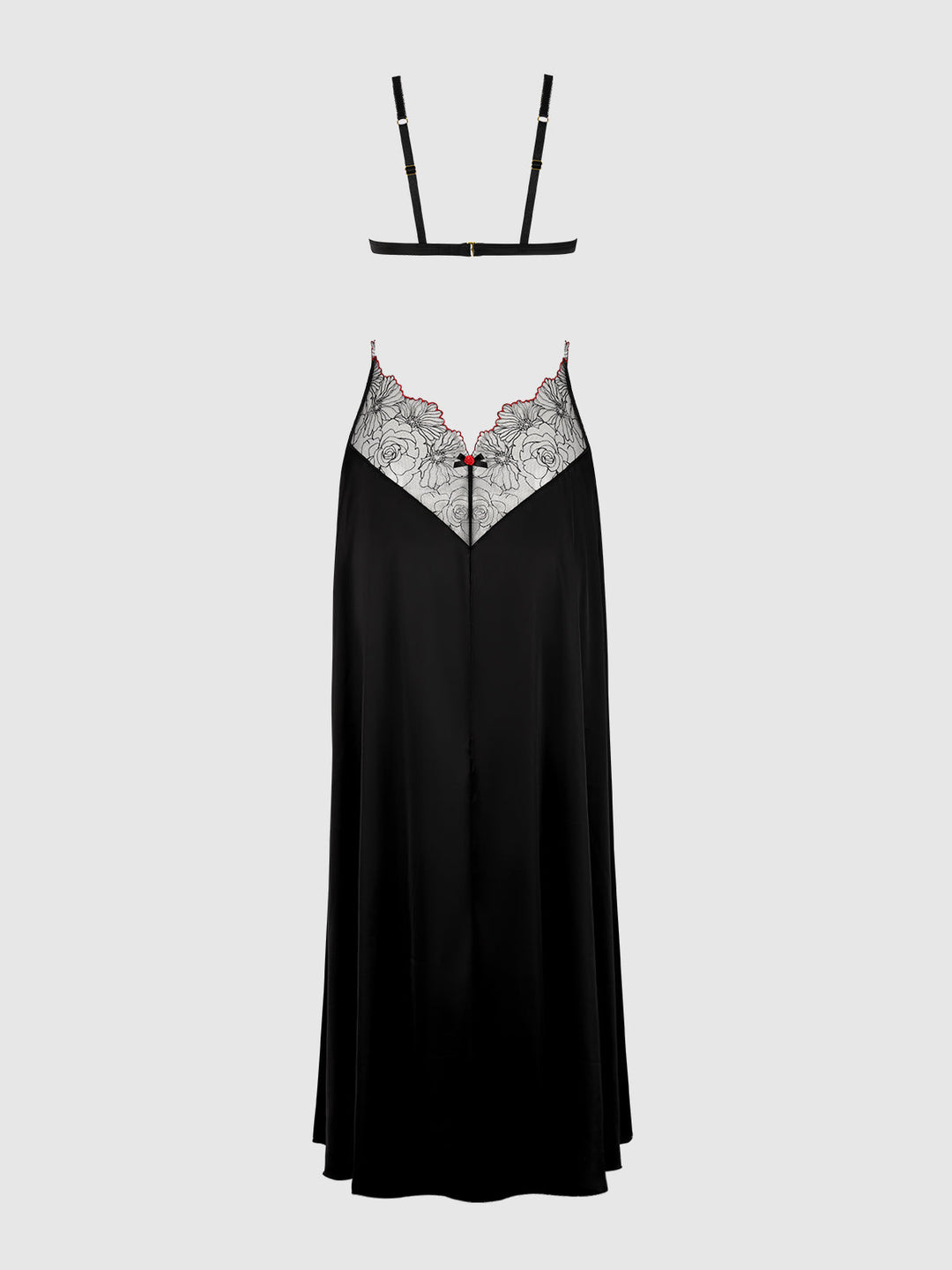 Ilena Embroidered Tulle Triangle Top Long Gown | Love It Curvy