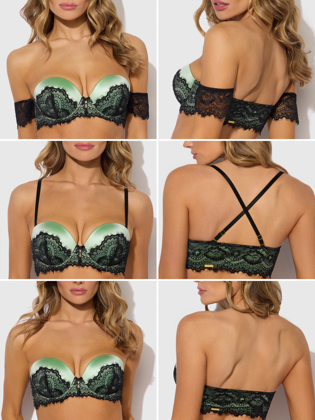 Lara Lace Strapless Push Up Bra &amp; Tanga Set from Love It Curvy