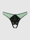 Lara Lace & Liquid Satin Pearl Crotchless Hipster from Love It Curvy