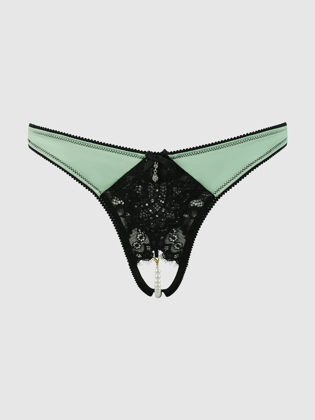 Lara Lace &amp; Liquid Satin Pearl Crotchless Hipster from Love It Curvy