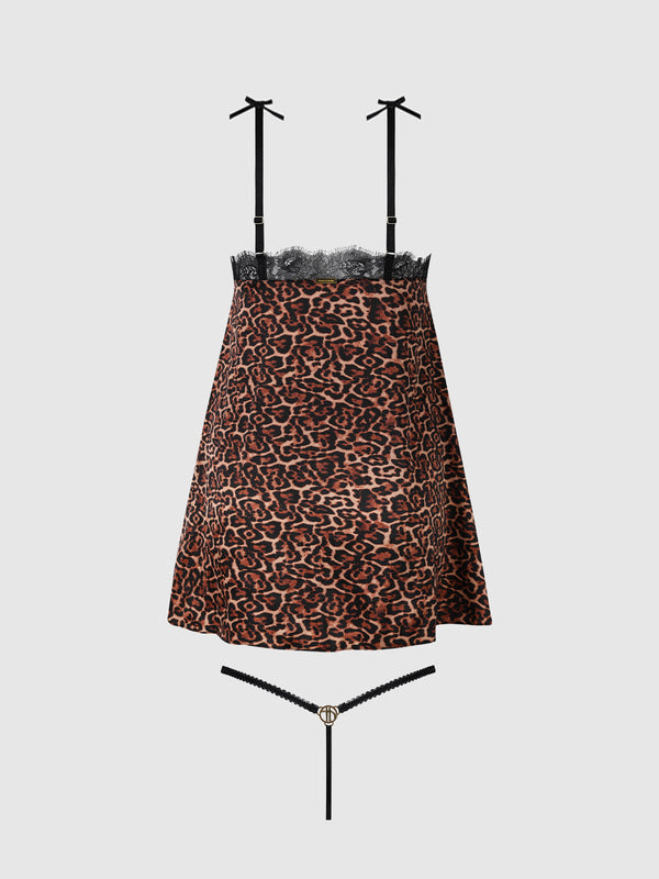 Devon Leopard & Lace Babydoll Set by House of Desire