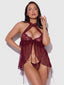 Liliana Lace & Mesh Halter Babydoll Set by House of Desire