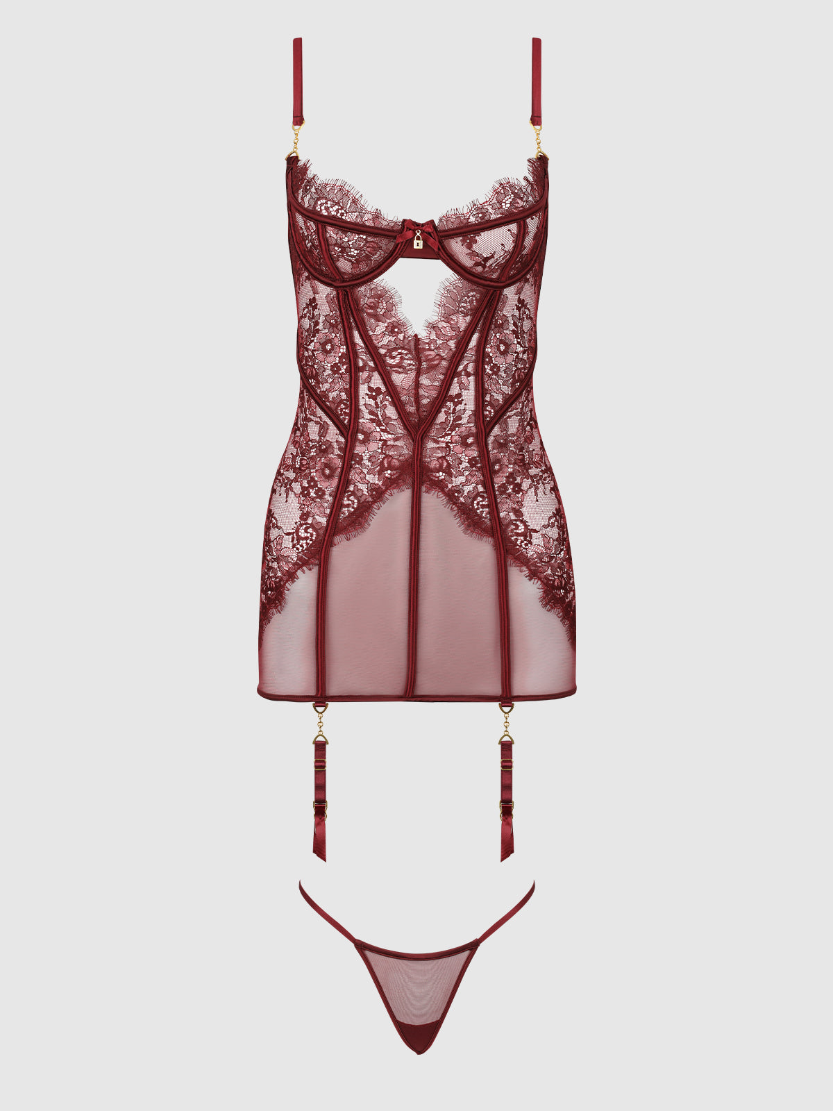 Liliana Lace & Mesh Chemise Set by House of Desire