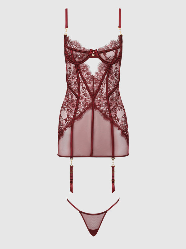 Liliana Lace & Mesh Chemise Set by House of Desire