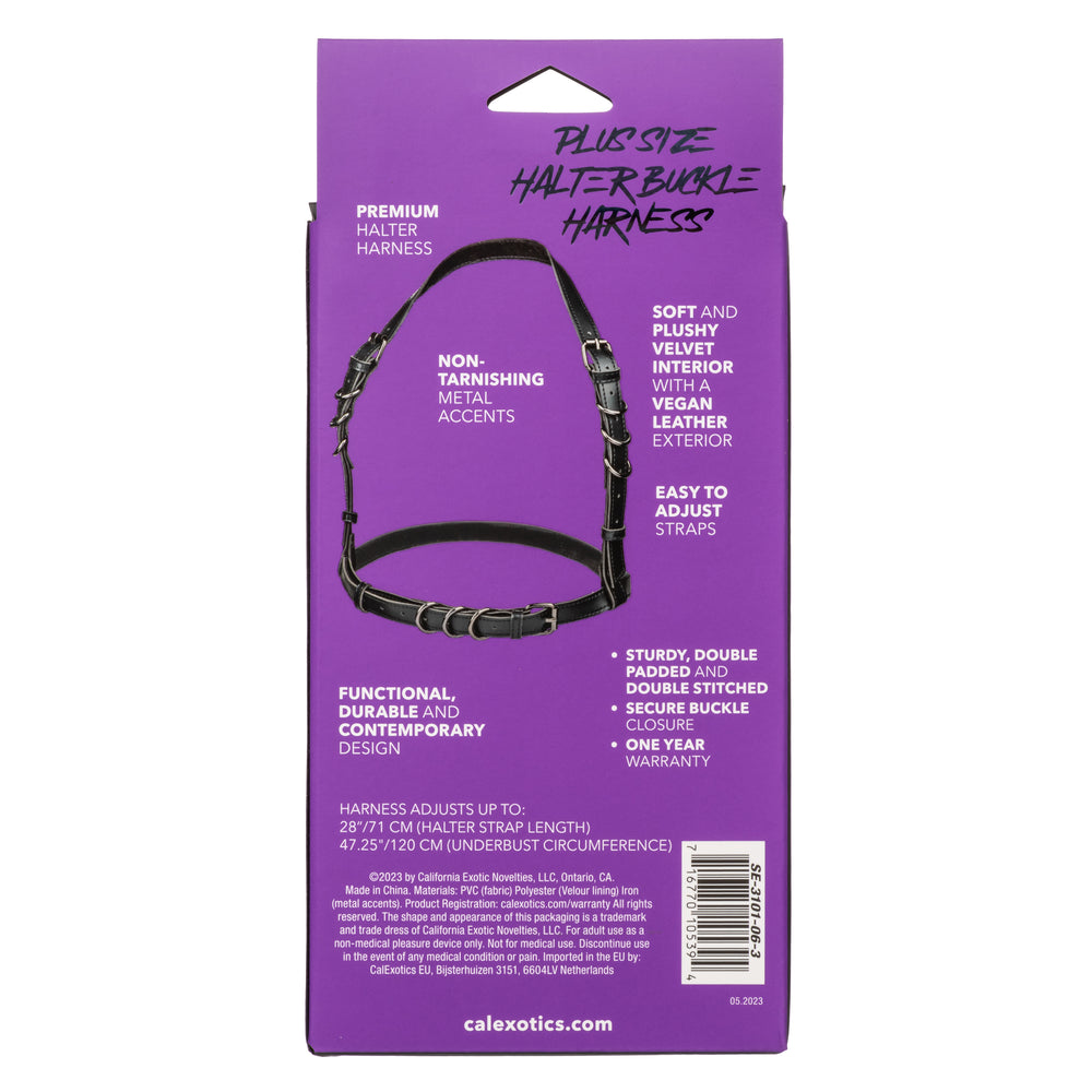Euphoria Collection Plus Size Halter Buckle Harness - Black - Love it Curvy