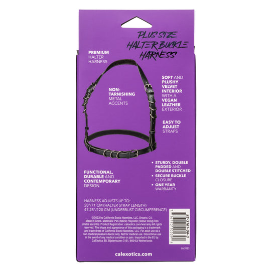 Euphoria Collection Plus Size Halter Buckle Harness - Black - Love it Curvy