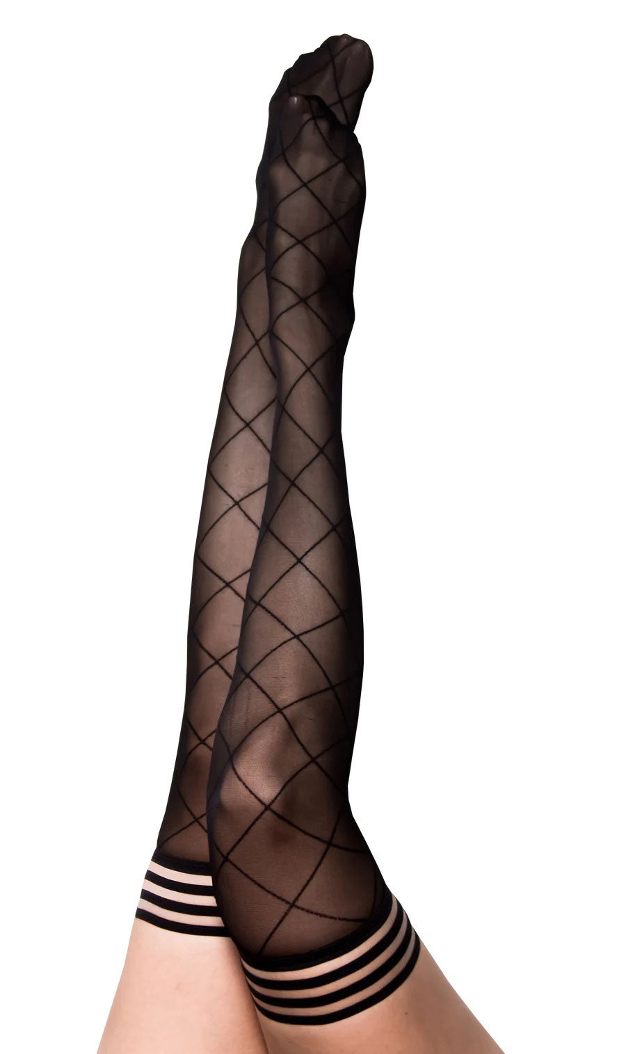 Anna - Diamond Thigh High - Size C - Black - Love it Curvy