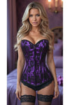 Lavish Purple Lace Front Zipper Corset - Love it Curvy