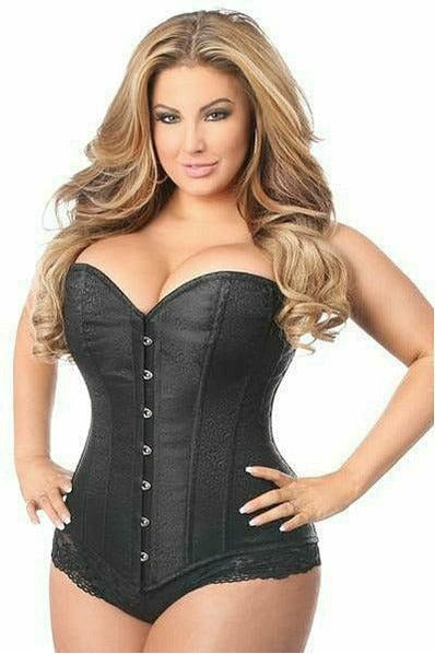 Lavish Black Brocade Corset - Love it Curvy