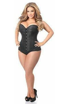 Lavish Black Brocade Corset - Love it Curvy